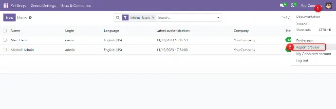 No matter your role in Odoo, a convenient shortcut allows you to personalize your report preview. This means everyone can quickly adjust how they see reports, ensuring they have the information they need in the clearest format. this handy feature empowers you to take control and optimize your Odoo experience. 